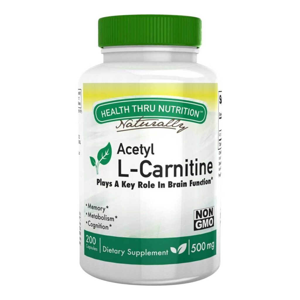 Health Thru Nutrition Acetil L-Carnitina 500 mg - 200 Cápsulas: Energia e Foco para o Seu Dia