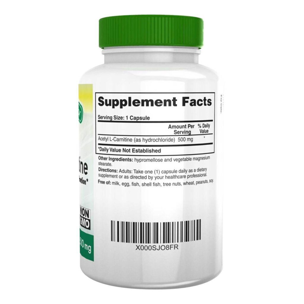 Health Thru Nutrition Acetil L-Carnitina 500 mg - 200 Cápsulas: Energia e Foco para o Seu Dia - Imagem 3
