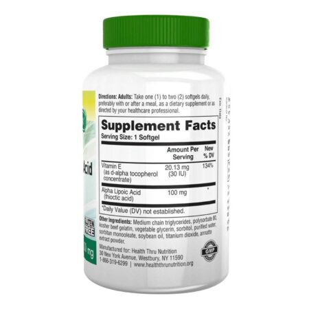 Health Thru Nutrition Alpha Lipoic Acid 600 mg 60 VegeCaps - Image 3