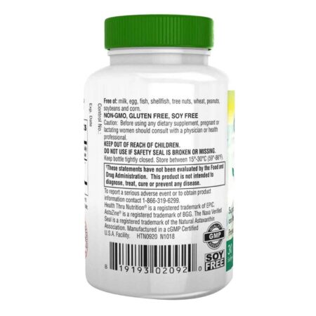 Health Thru Nutrition Astaxanthin 12mg - 30 Softgels - Image 3