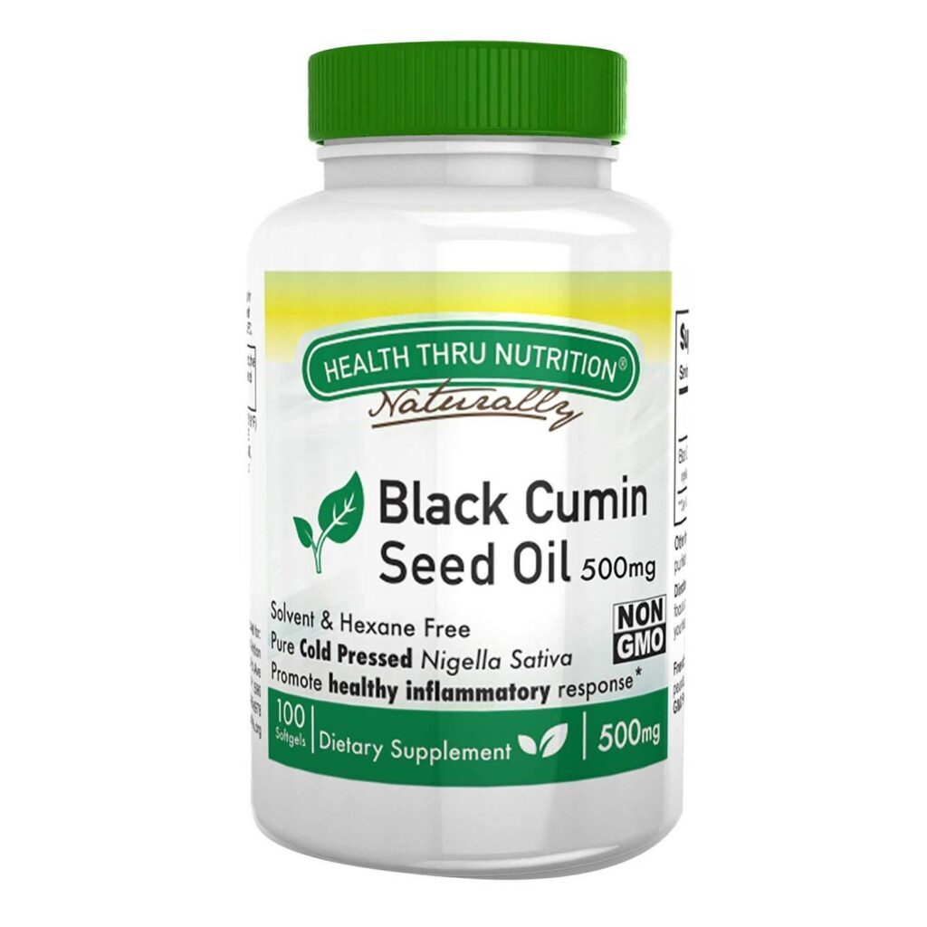 Óleo de Semente de Nigella Sativa Health Thru Nutrition 500mg - 100 Cápsulas Gelatinosas
