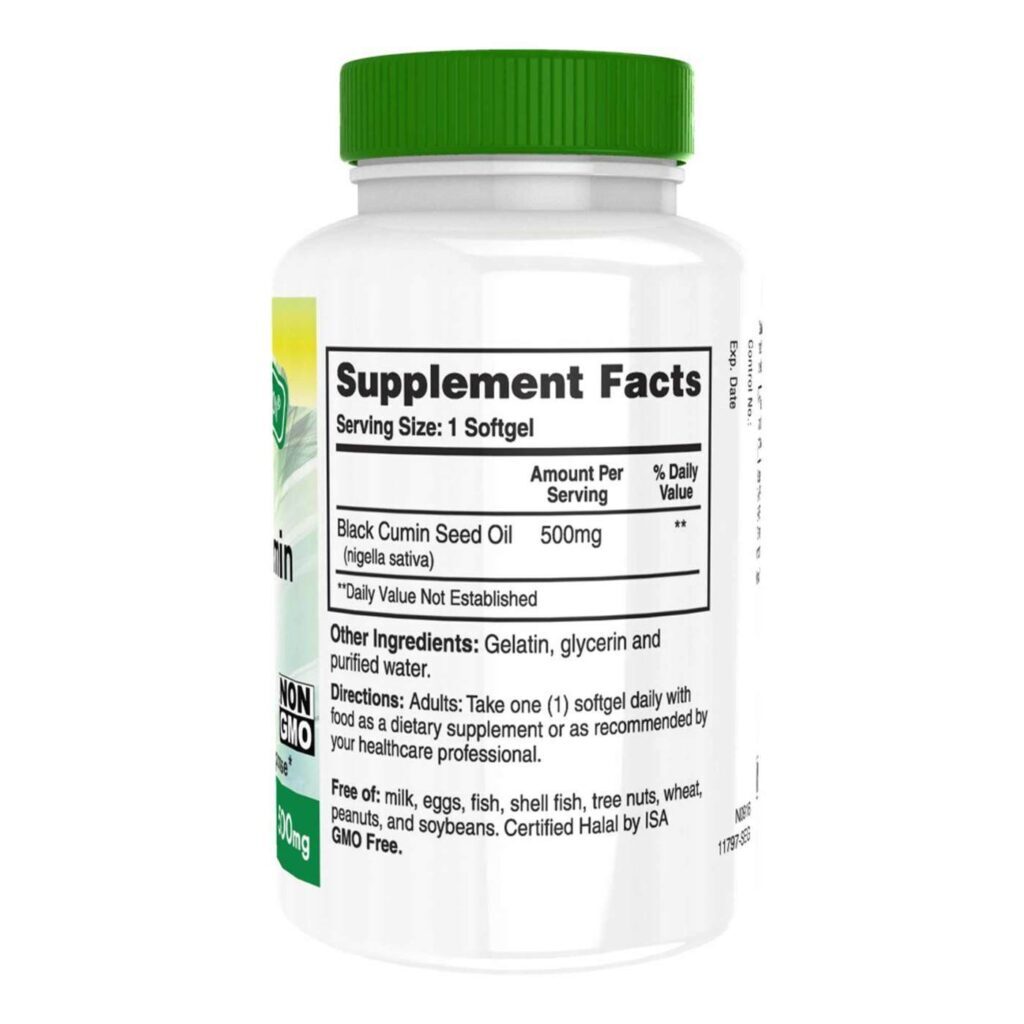 Óleo de Semente de Nigella Sativa Health Thru Nutrition 500mg - 100 Cápsulas Gelatinosas - Imagem 3