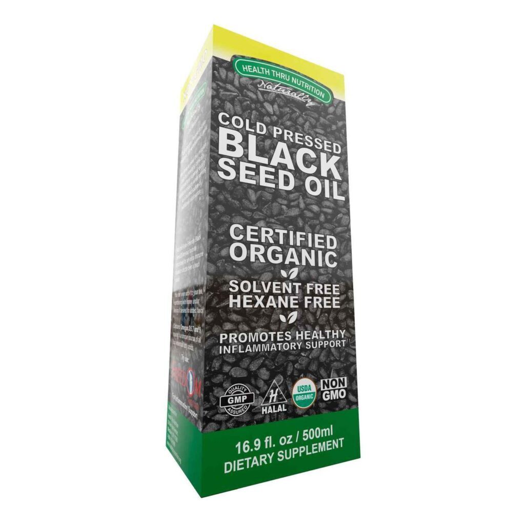 Óleo de Nigela Semente Health Thru Nutrition Líquido 500ml - Saúde e Bem-Estar