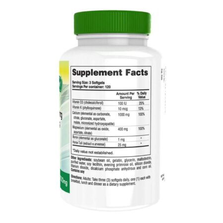 Health Thru Nutrition Calcium 1000mg and Magnesium 400mg with 100iu D3 and K - 360 Softgels - Image 2