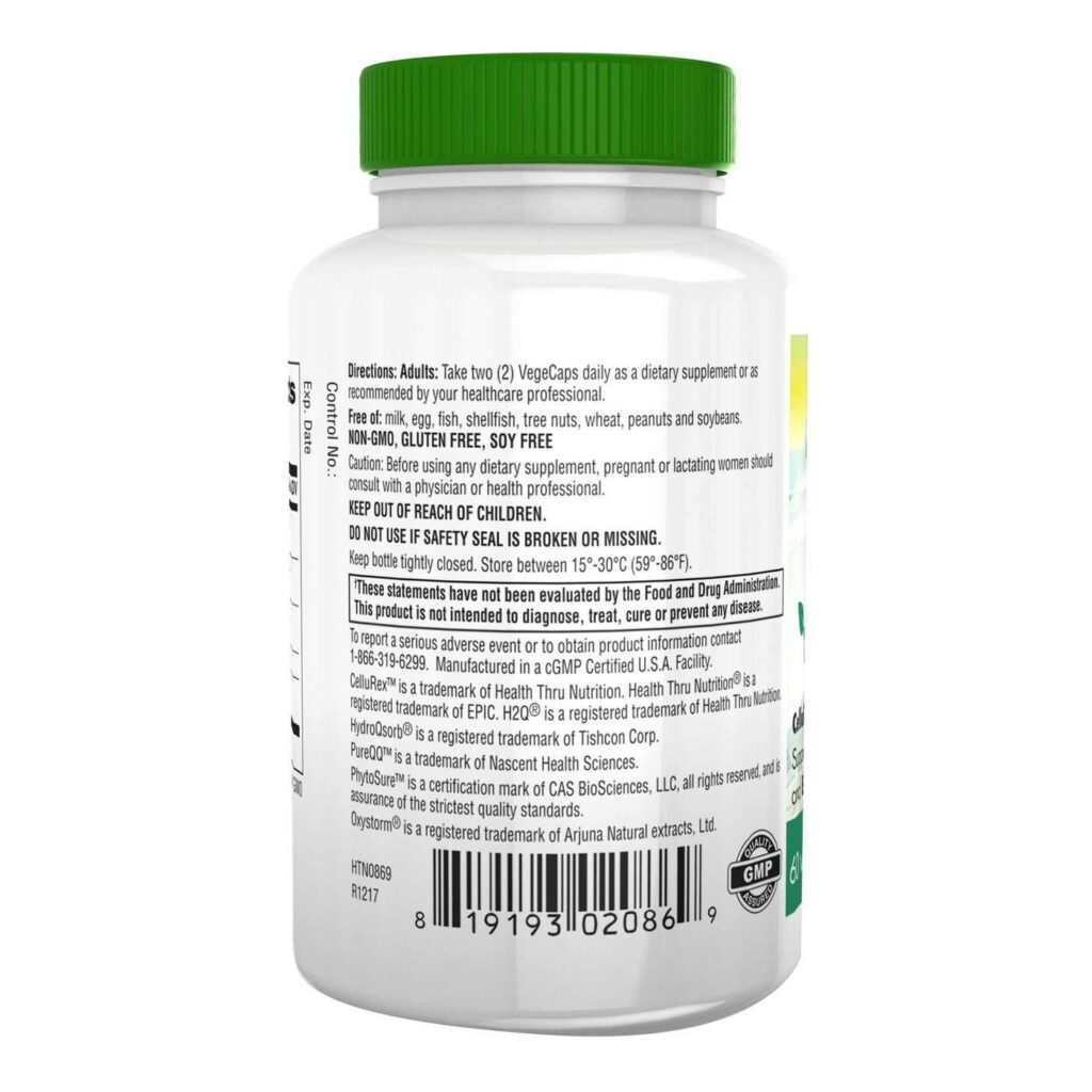 Health Thru Nutrition CelluRex - 60 Cápsulas para Saúde da Pele e Articulações - Imagem 2