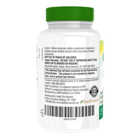 Health Thru Nutrition CoQ10 100mg com Bioperine - 120 Cápsulas Gelatinosas para Energia e Saúde Cardiovascular - Imagem 2