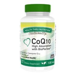 Health Thru Nutrition CoQ10 100mg com Bioperine - 360 Cápsulas Gelatinosas: Energia e Vitalidade Para Você
