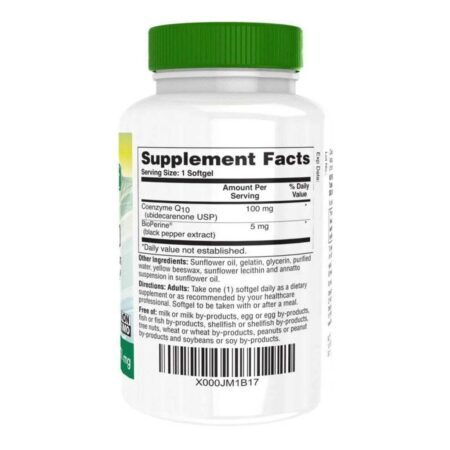 Health Thru Nutrition CoQ10 100mg com Bioperine - 360 Cápsulas Gelatinosas: Energia e Vitalidade Para Você - Imagem 2