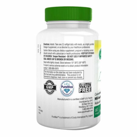 Health Thru Nutrition Highly Purified Omega 3 Premium 1000mg - 60 Softgels - Image 2