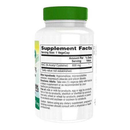 Health Thru Nutrition N-Acetyl Cysteine NAC 600mg - 60 VegeCaps - Image 3