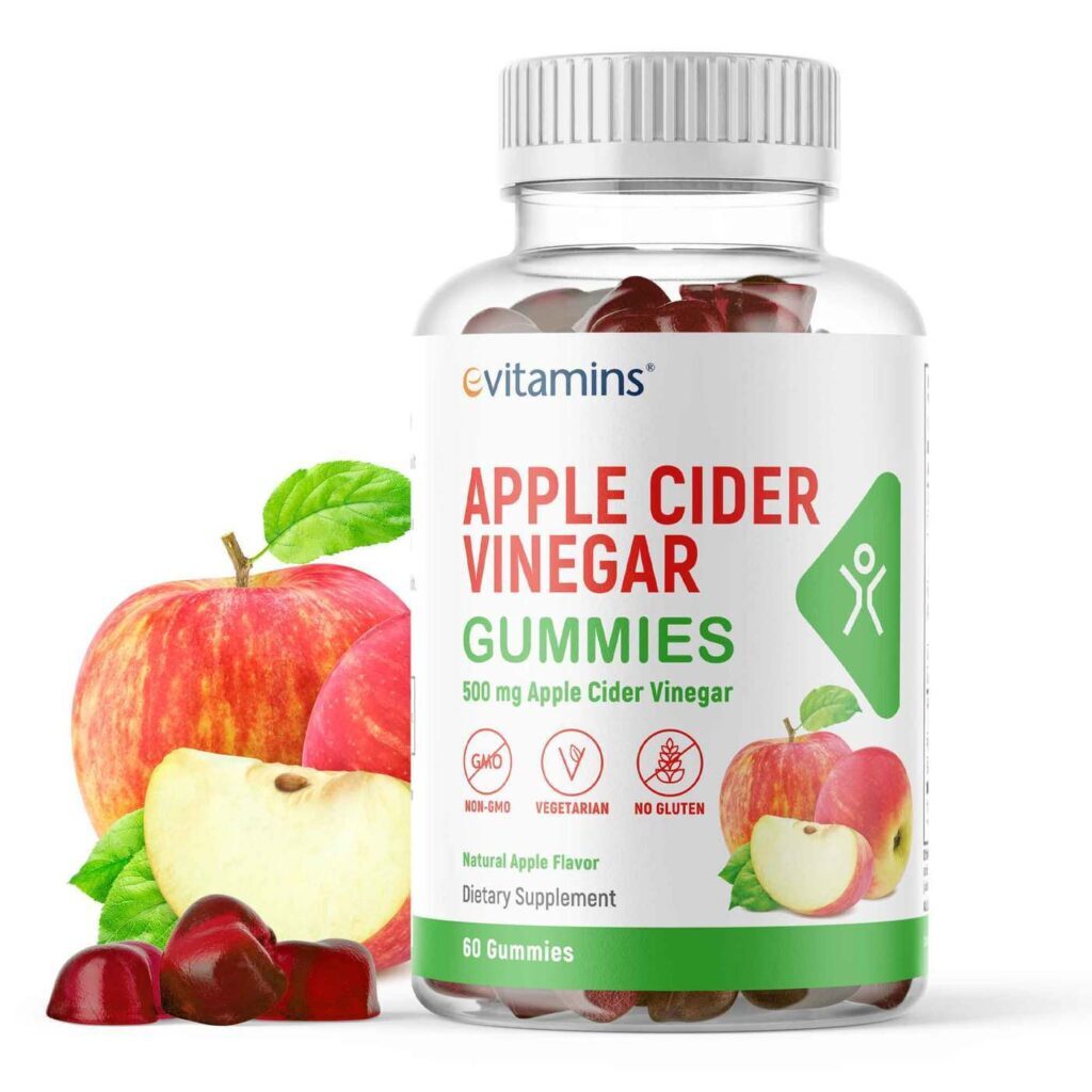 eVitamins Gomas Vinagre de Maçã: Bem-Estar e Detox Natural com 60 Unidades - Imagem 2