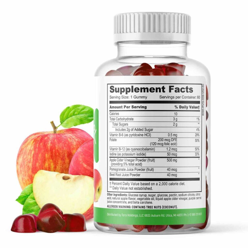 eVitamins Gomas Vinagre de Maçã: Bem-Estar e Detox Natural com 60 Unidades - Imagem 4