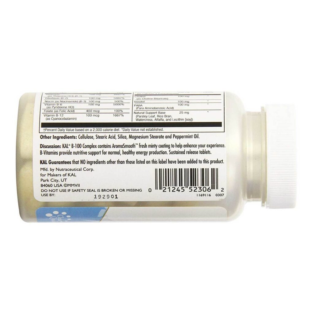 Kal B-100 Complexo de Vitamina B Libertação Sustentada - 60 Tabletes - Imagem 3