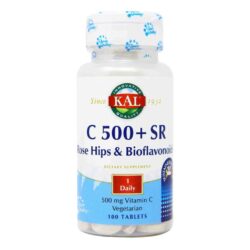 Vitamina C 500mg Kal com Rose Hips e Bioflavonoides - Libertação Lenta - 100 Tabletes