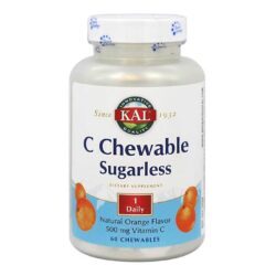 Kal Vitamina C Sem Açúcar Sabor Laranja 60 Pastilhas Mastigáveis – Imunidade e Bem-Estar