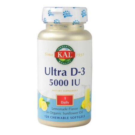 Kal Ultra D3 5000 UI mastigável Limãoade 120 mastiga