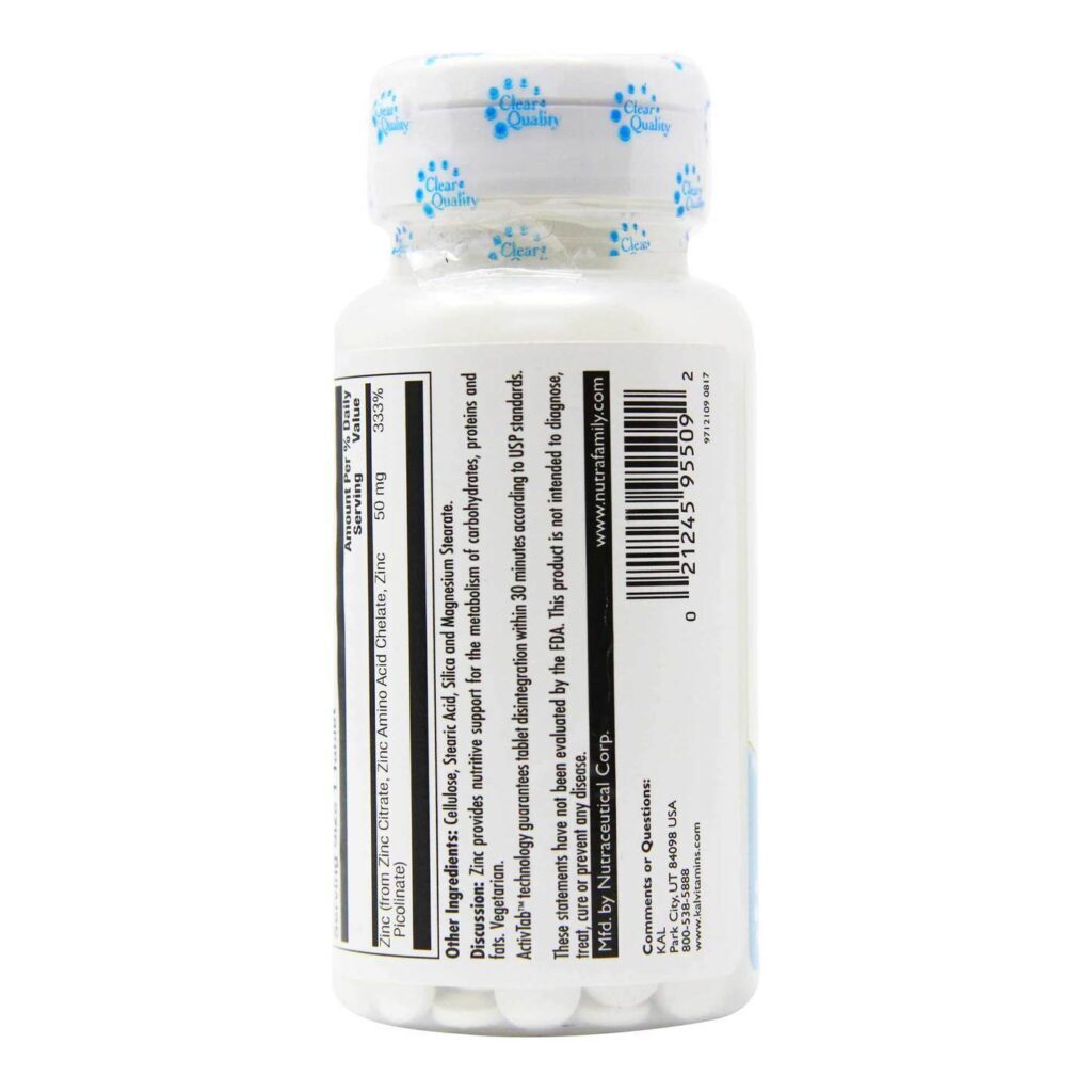 Kal Tri-Zinc 50™ - 90 Tabletes: Zinco de Alta Absorção para Imunidade e Bem-Estar no Brasil - Imagem 3