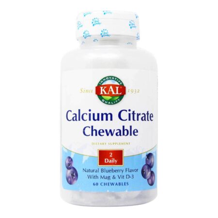 Kal, Citrato de Cálcio 500 mg, Mirtilo - 60 Pastilhas Mastigáveis