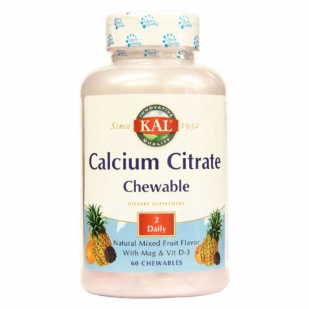 Kal, Citrato de Cálcio 500 mg - 60 Pastilhas Mastigáveis