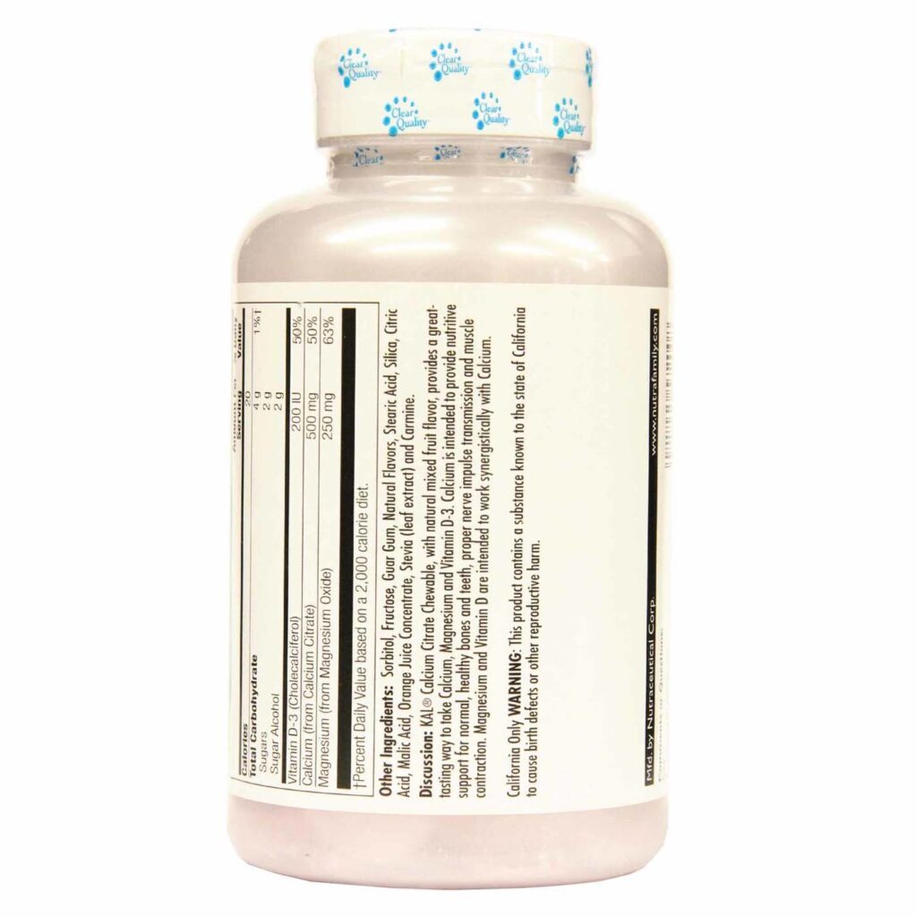 Kal Citrato de Cálcio 500 mg - 60 Pastilhas Mastigáveis Sabor Laranja - Imagem 4