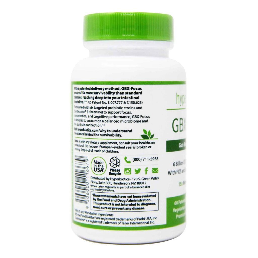Hyperbiotics GBX-Focus: 60 Comprimidos de Liberação Prolongada para Foco e Concentração - Imagem 4