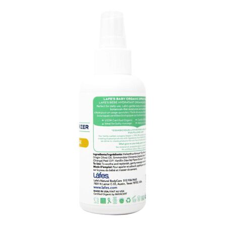 Lafe's Natural Body Care Organic Baby Kids Moisturizer Vanilla Orange - 4 fl oz (118 ml) - Image 2