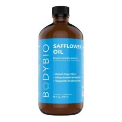 Óleo de Cártamo Orgânico BodyBio Ácido Linoleico Ômega-6 473 ml