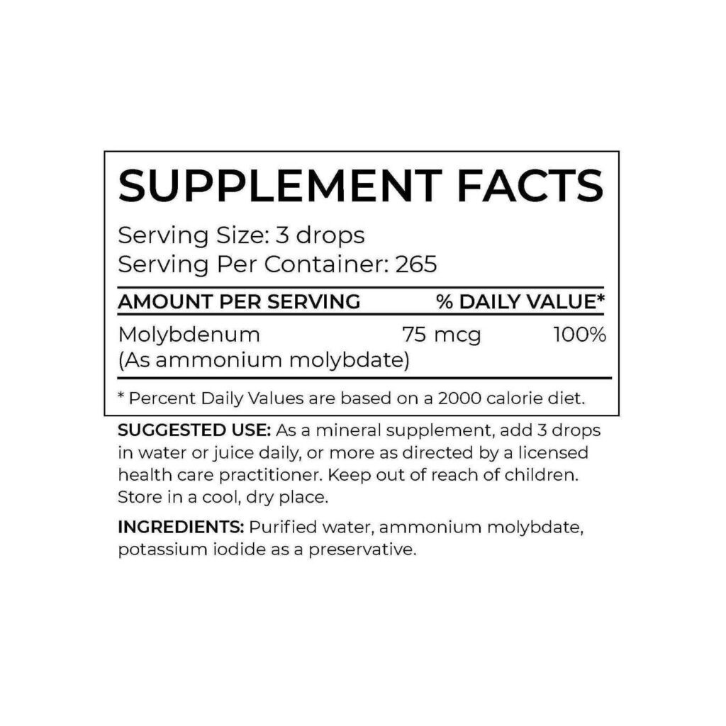 BodyBio Liquid Mineral 7 - Molibdênio 60 ml: Essencial para Metabolismo e Desintoxicação - Imagem 2