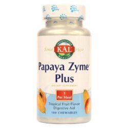 Kal Papaya-Zyme Plus Frutas Tropicais 100 Pastilhas Mastigáveis - Auxílio Digestivo