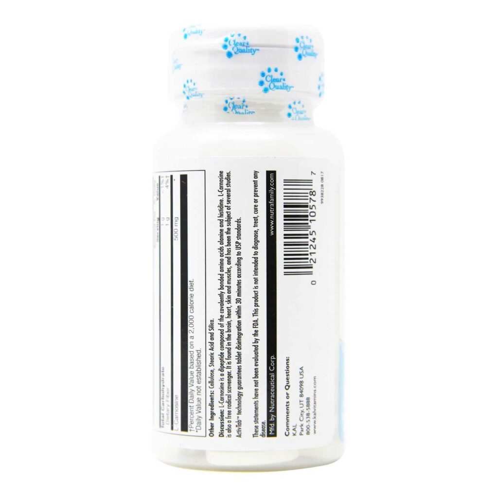 Kal L-Carnosina 500 mg 30 Tabletes: Energia e Bem-Estar para o Seu Dia a Dia - Imagem 3