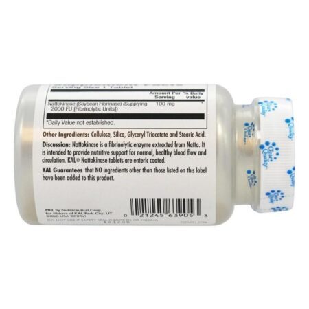 Kal Nattokinasa 100 mg 30 Tabletes: Suporte Cardiovascular e Circulatório no Brasil - Imagem 3