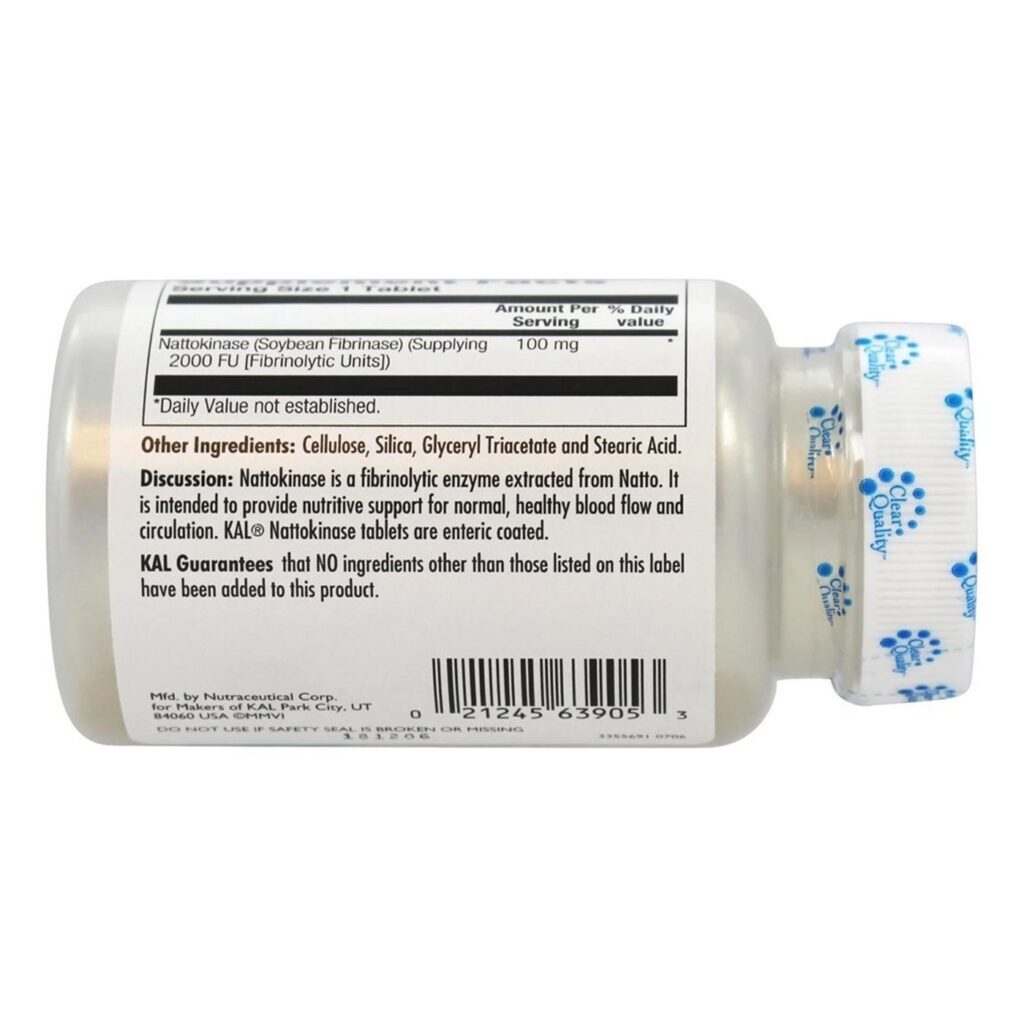 Kal Nattokinasa 100 mg 30 Tabletes: Suporte Cardiovascular e Circulatório no Brasil - Imagem 3