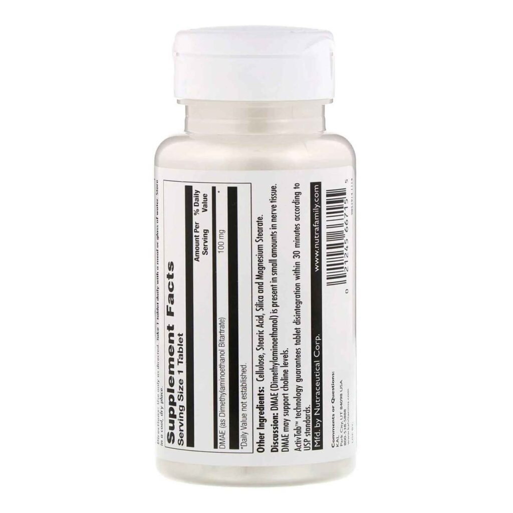 Kal DMAE 100 mg - 100 Tabletes para Foco e Clareza Mental - Imagem 2