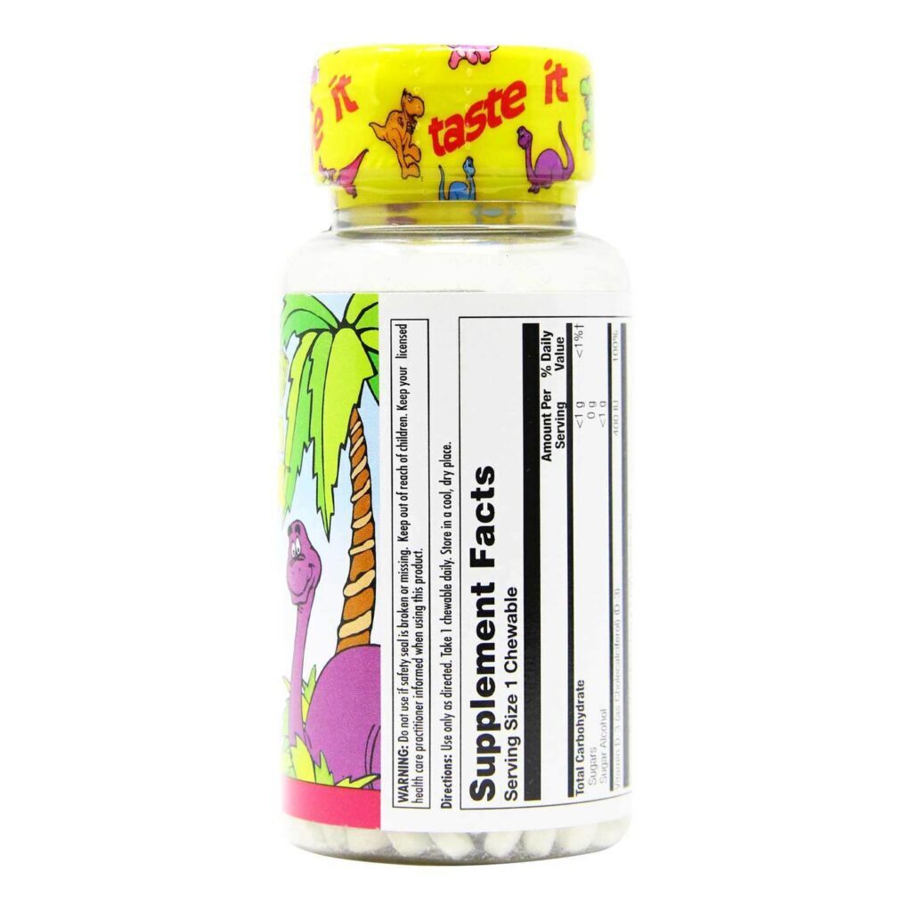 Kal Vitamina D-Rex™ Sabor Chiclé de Bola - 90 Pastilhas Mastigáveis para Crianças - Imagem 2