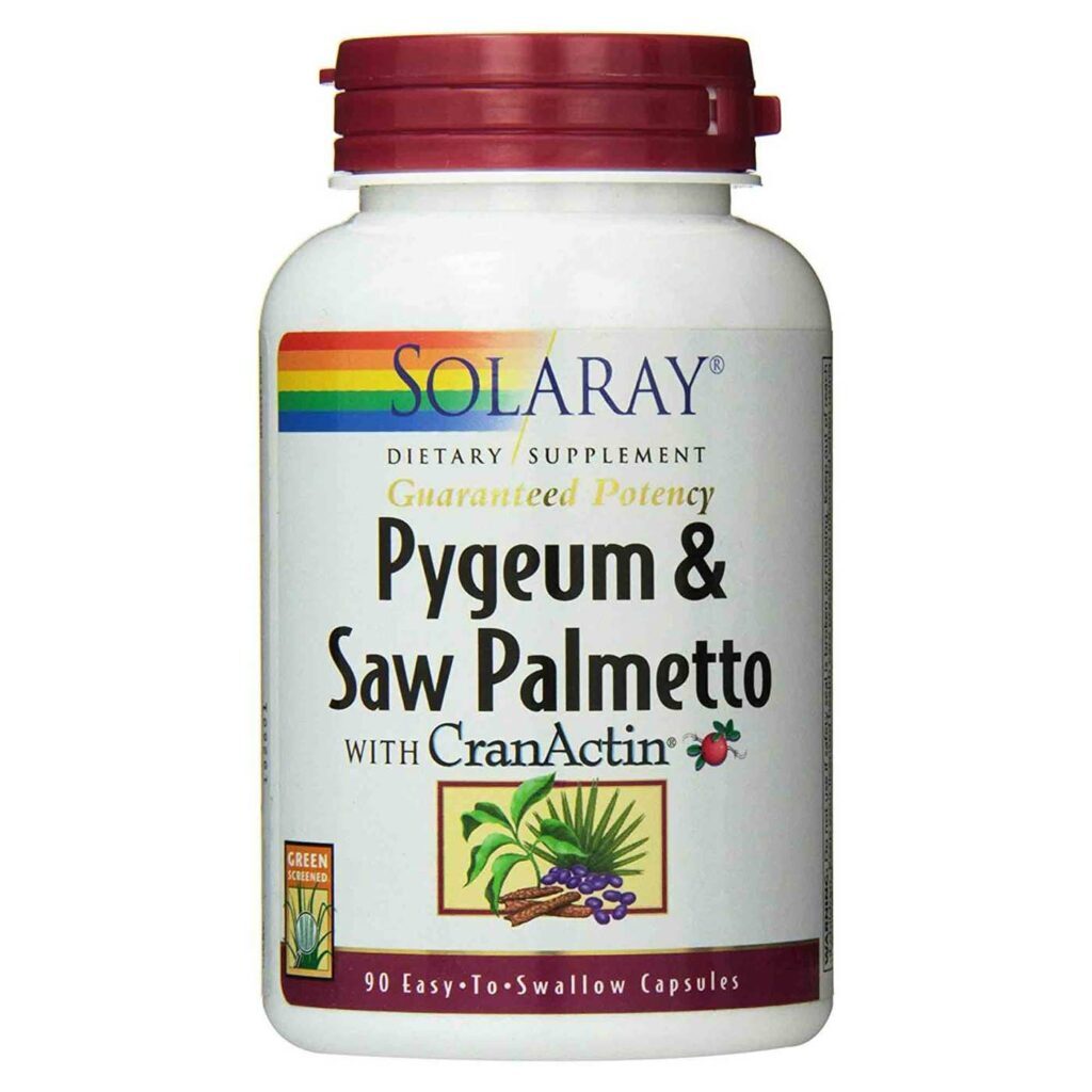 Solaray Pygeum e Saw Palmetto com CranActin 90 Cápsulas: Saúde da Próstata e Trato Urinário