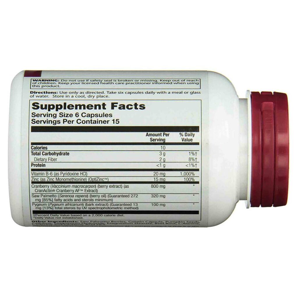 Solaray Pygeum e Saw Palmetto com CranActin 90 Cápsulas: Saúde da Próstata e Trato Urinário - Imagem 2