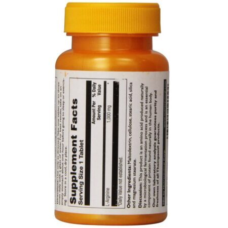L-Arginina 1000mg Thompson - 30 Tabletes: Energia e Vitalidade para o Seu Dia - Imagem 2