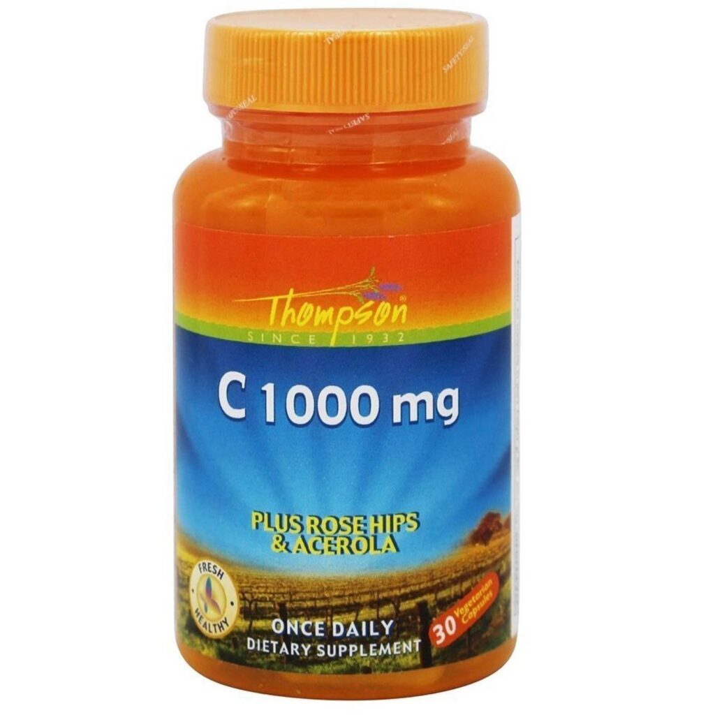 Vitamina C 1000mg Thompson com Rose Hips e Acerola - 30 Cápsulas Vegetarianas