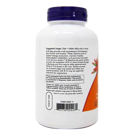 Now Foods, Vitamina B-50 - 250 Tabletes - Image 2