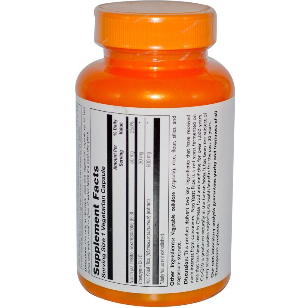 Levedura de Arroz Vermelho Thompson CoQ10 60 Cápsulas Vegetarianas - Saúde Cardiovascular e Energia - Imagem 2