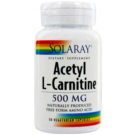 Solaray, Acetil L-Carnitina 500 mg - 30 Cápsulas Vegetarianas