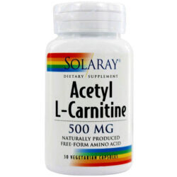 Solaray Acetil L-Carnitina 500 mg - 30 Cápsulas Vegetarianas: Energia e Foco para Brasileiros
