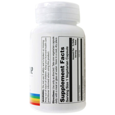 Solaray, Acetil L-Carnitina 500 mg - 30 Cápsulas Vegetarianas - Image 2