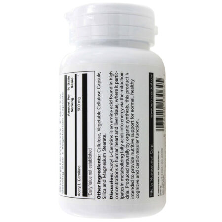 Solaray, Acetil L-Carnitina 500 mg - 30 Cápsulas Vegetarianas - Image 3