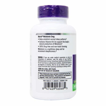 Natrol Melatonina 3mg 240 Tabletes: Sono Profundo e Repousante - Imagem 2