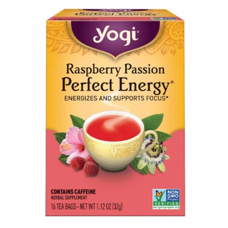 Yogi Tea Organic Teas, Chá Energia Perfeita, Framboesa Paixão - 16 Saquinhos