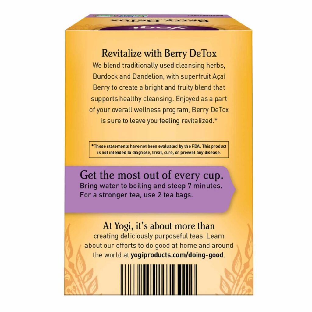 Yogi Tea Chá Orgânico Frutas Vermelhas Detoxtificante - 16 Saquinhos - Imagem 2