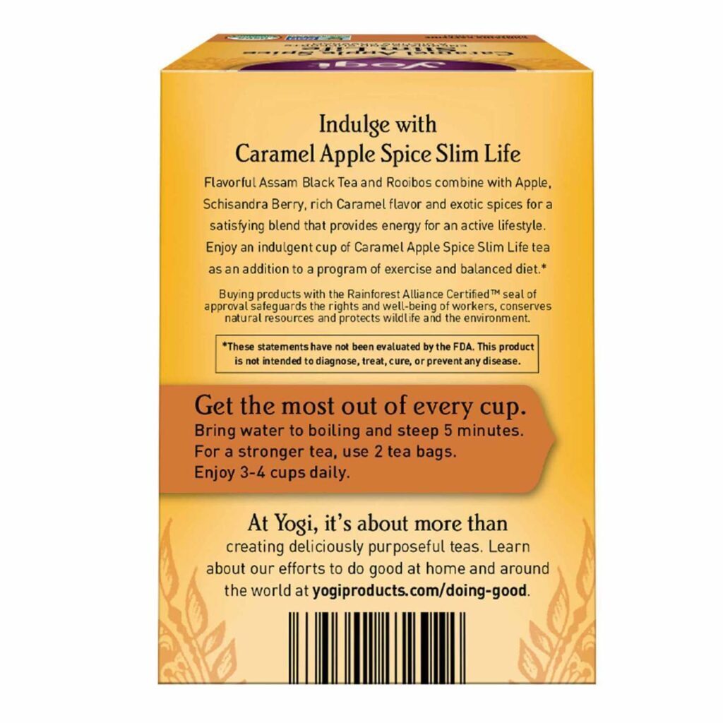 Yogi Tea Chá Slim Life Orgânico Caramelo Maçã Especiaria - 16 Saquinhos - Imagem 2