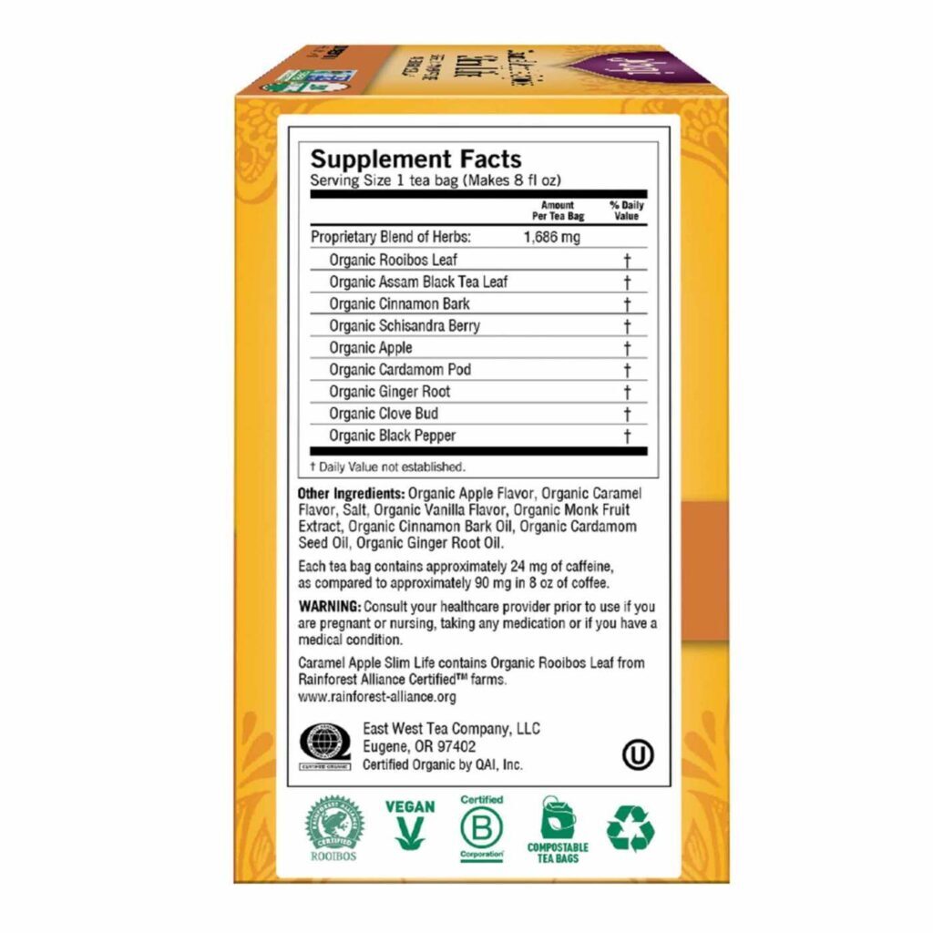 Yogi Tea Chá Slim Life Orgânico Caramelo Maçã Especiaria - 16 Saquinhos - Imagem 4