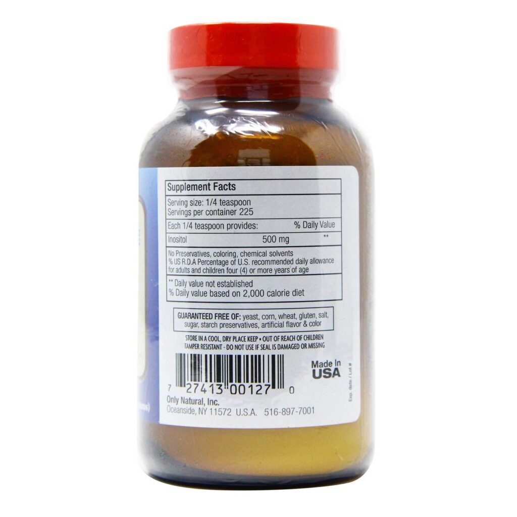 Inositol Puro em Pó Only Natural - 112g: Seu Aliado para Bem-Estar e Equilíbrio - Imagem 2